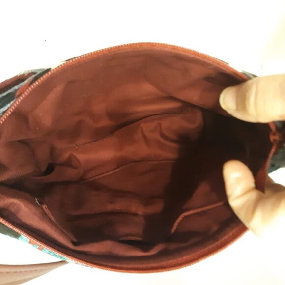 New Southwestern Buffalo Native Cowgirl Purse Teal Burgundy Mini Shoulder Bag - Picture 9 of 10